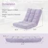 image14Position Lazy Sofa Chair with Soft Coral Fleece Folding Gaming Chair Couch Recliner Floor Seat for Reading Meditating Yoga Gaming PinkLight Purple