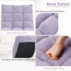 image14Position Lazy Sofa Chair with Soft Coral Fleece Folding Gaming Chair Couch Recliner Floor Seat for Reading Meditating Yoga Gaming PinkLight Purple