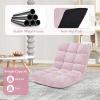 image14Position Lazy Sofa Chair with Soft Coral Fleece Folding Gaming Chair Couch Recliner Floor Seat for Reading Meditating Yoga Gaming PinkPale Pink
