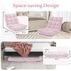 image14Position Lazy Sofa Chair with Soft Coral Fleece Folding Gaming Chair Couch Recliner Floor Seat for Reading Meditating Yoga Gaming PinkPale Pink