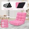 image14Position Lazy Sofa Chair with Soft Coral Fleece Folding Gaming Chair Couch Recliner Floor Seat for Reading Meditating Yoga Gaming PinkPink
