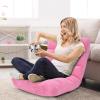 image14Position Lazy Sofa Chair with Soft Coral Fleece Folding Gaming Chair Couch Recliner Floor Seat for Reading Meditating Yoga Gaming PinkPink