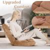 image14Position Lazy Sofa Chair with Soft Coral Fleece Folding Gaming Chair Couch Recliner Floor Seat for Reading Meditating Yoga Gaming PinkTan