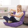 image14Position Lazy Sofa Chair with Soft Coral Fleece Folding Gaming Chair Couch Recliner Floor Seat for Reading Meditating Yoga Gaming PinkViolet