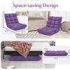 image14Position Lazy Sofa Chair with Soft Coral Fleece Folding Gaming Chair Couch Recliner Floor Seat for Reading Meditating Yoga Gaming PinkViolet