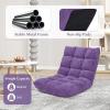 image14Position Lazy Sofa Chair with Soft Coral Fleece Folding Gaming Chair Couch Recliner Floor Seat for Reading Meditating Yoga Gaming PinkViolet