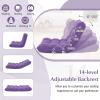 image14Position Lazy Sofa Chair with Soft Coral Fleece Folding Gaming Chair Couch Recliner Floor Seat for Reading Meditating Yoga Gaming PinkViolet