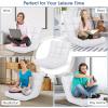 image14Position Lazy Sofa Chair with Soft Coral Fleece Folding Gaming Chair Couch Recliner Floor Seat for Reading Meditating Yoga Gaming PinkWhite