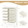 image15 Drawers Rolling Storage Cart Utility Tools Paper Organizer Mobile Storage Organizer with Wheels Art Cart Organizer for Kids Craft Storage Cart for Office School Home ClearWhite