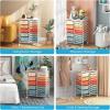 image15 Drawers Rolling Storage Cart Utility Tools Paper Organizer Mobile Storage Organizer with Wheels Art Cart Organizer for Kids Craft Storage Cart for Office School Home ClearMacaron
