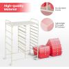 image15 Drawers Rolling Storage Cart Utility Tools Paper Organizer Mobile Storage Organizer with Wheels Art Cart Organizer for Kids Craft Storage Cart for Office School Home ClearGradient Pink