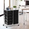 image15 Drawers Rolling Storage Cart Utility Tools Paper Organizer Mobile Storage Organizer with Wheels Art Cart Organizer for Kids Craft Storage Cart for Office School Home ClearBlack