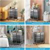 image15 Drawers Rolling Storage Cart Utility Tools Paper Organizer Mobile Storage Organizer with Wheels Art Cart Organizer for Kids Craft Storage Cart for Office School Home ClearGradient Grey