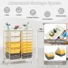 image15 Drawers Rolling Storage Cart Utility Tools Paper Organizer Mobile Storage Organizer with Wheels Art Cart Organizer for Kids Craft Storage Cart for Office School Home ClearYellow