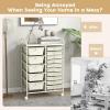 image15 Drawers Rolling Storage Cart Utility Tools Paper Organizer Mobile Storage Organizer with Wheels Art Cart Organizer for Kids Craft Storage Cart for Office School Home ClearWhite