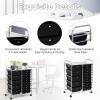 image15 Drawers Rolling Storage Cart Utility Tools Paper Organizer Mobile Storage Organizer with Wheels Art Cart Organizer for Kids Craft Storage Cart for Office School Home ClearBlack