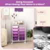 image15 Drawers Rolling Storage Cart Utility Tools Paper Organizer Mobile Storage Organizer with Wheels Art Cart Organizer for Kids Craft Storage Cart for Office School Home ClearGradient Purple