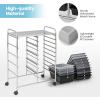 image15 Drawers Rolling Storage Cart Utility Tools Paper Organizer Mobile Storage Organizer with Wheels Art Cart Organizer for Kids Craft Storage Cart for Office School Home ClearGradient Grey
