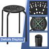 image175quot Classroom Stools Set of 6 Steel Stools for School Elementary Kids Stools wDaisy Design Stackable Stools for Classroom Home Office Outdoors Garden GrayBlack