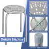 image175quot Classroom Stools Set of 6 Steel Stools for School Elementary Kids Stools wDaisy Design Stackable Stools for Classroom Home Office Outdoors Garden GrayGrey