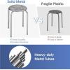 image175quot Classroom Stools Set of 6 Steel Stools for School Elementary Kids Stools wDaisy Design Stackable Stools for Classroom Home Office Outdoors Garden GrayGrey
