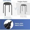 image175quot Classroom Stools Set of 6 Steel Stools for School Elementary Kids Stools wDaisy Design Stackable Stools for Classroom Home Office Outdoors Garden GrayBlack