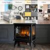 image20 Electric Fireplace Stove 1400W Portable Stove Heater with Adjustable Thermostat Realistic 3D Flame Effect ampamp Overheat Protection Freestanding Fireplace Heater for Bedroom Living Room