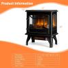 image20 Electric Fireplace Stove 1400W Portable Stove Heater with Adjustable Thermostat Realistic 3D Flame Effect ampamp Overheat Protection Freestanding Fireplace Heater for Bedroom Living Room