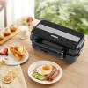 image3 in 1 Sandwich Maker 1082W Waffle Maker with Removable Plates Sandwich Press with 5Gear Temperature Control Indicator Lights Cool Touch Handle Panini Press Grill for Breakfast