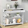 image39 Inch Entryway Table Narrow Long Behind Sofa Table Boho Entry TableFluted Console Table with Large Drawers and Open Wide Storage Shelf for Entryway Living Room Foyer Hallway NavyWhite