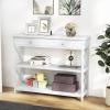 image39 Inch Entryway Table Narrow Long Behind Sofa Table Boho Entry TableFluted Console Table with Large Drawers and Open Wide Storage Shelf for Entryway Living Room Foyer Hallway NavyWhite