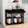 image39 Inch Entryway Table Narrow Long Behind Sofa Table Boho Entry TableFluted Console Table with Large Drawers and Open Wide Storage Shelf for Entryway Living Room Foyer Hallway NavyCoffee