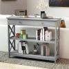 image39 Inch Entryway Table Narrow Long Behind Sofa Table Boho Entry TableFluted Console Table with Large Drawers and Open Wide Storage Shelf for Entryway Living Room Foyer Hallway NavyGrey