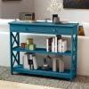image39 Inch Entryway Table Narrow Long Behind Sofa Table Boho Entry TableFluted Console Table with Large Drawers and Open Wide Storage Shelf for Entryway Living Room Foyer Hallway NavyNavy
