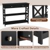 image39 Inch Entryway Table Narrow Long Behind Sofa Table Boho Entry TableFluted Console Table with Large Drawers and Open Wide Storage Shelf for Entryway Living Room Foyer Hallway NavyBlack