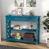 image39 Inch Entryway Table Narrow Long Behind Sofa Table Boho Entry TableFluted Console Table with Large Drawers and Open Wide Storage Shelf for Entryway Living Room Foyer Hallway NavyNavy