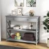 image39 Inch Entryway Table Narrow Long Behind Sofa Table Boho Entry TableFluted Console Table with Large Drawers and Open Wide Storage Shelf for Entryway Living Room Foyer Hallway NavyGrey