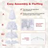 image6 FT White Christmas Tree Xmas Pine Tree Artificial Christmas Tree with Solid Sturdy Metal Stand Legs for Home Office Party Festival Holiday Decorations with 650 Tips Easy Assembly8ft