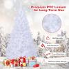 image6 FT White Christmas Tree Xmas Pine Tree Artificial Christmas Tree with Solid Sturdy Metal Stand Legs for Home Office Party Festival Holiday Decorations with 650 Tips Easy Assembly4ft 11in