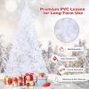 image6 FT White Christmas Tree Xmas Pine Tree Artificial Christmas Tree with Solid Sturdy Metal Stand Legs for Home Office Party Festival Holiday Decorations with 650 Tips Easy Assembly8ft