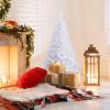 image6 FT White Christmas Tree Xmas Pine Tree Artificial Christmas Tree with Solid Sturdy Metal Stand Legs for Home Office Party Festival Holiday Decorations with 650 Tips Easy Assembly4ft 11in