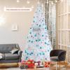 image6 FT White Christmas Tree Xmas Pine Tree Artificial Christmas Tree with Solid Sturdy Metal Stand Legs for Home Office Party Festival Holiday Decorations with 650 Tips Easy Assembly8ft