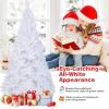 image6 FT White Christmas Tree Xmas Pine Tree Artificial Christmas Tree with Solid Sturdy Metal Stand Legs for Home Office Party Festival Holiday Decorations with 650 Tips Easy Assembly7ft