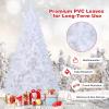 image6 FT White Christmas Tree Xmas Pine Tree Artificial Christmas Tree with Solid Sturdy Metal Stand Legs for Home Office Party Festival Holiday Decorations with 650 Tips Easy Assembly6ft