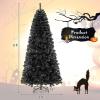 image7 FT Prelit Christmas Tree Black Halloween Tree wBendable Top Hinged Xmas Tree w 1050 Branch Tips 340 Warm White LED Lights Metal Stand Artificial Christmas Tree for Holiday Decoration6ft