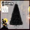 image7FT PreLit Black Christmas Tree Artificial Xmas Tree wSpooky Sounds Folding Metal Stand Hinged Halloween Tree w 380 Orange ampamp Purple LED Lights 6 Lighting Modes 1040 Branch Tips7ft