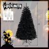 image7FT PreLit Black Christmas Tree Artificial Xmas Tree wSpooky Sounds Folding Metal Stand Hinged Halloween Tree w 380 Orange ampamp Purple LED Lights 6 Lighting Modes 1040 Branch Tips6ft