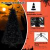 image7FT PreLit Black Christmas Tree Artificial Xmas Tree wSpooky Sounds Folding Metal Stand Hinged Halloween Tree w 380 Orange ampamp Purple LED Lights 6 Lighting Modes 1040 Branch Tips7ft