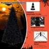 image7FT PreLit Black Christmas Tree Artificial Xmas Tree wSpooky Sounds Folding Metal Stand Hinged Halloween Tree w 380 Orange ampamp Purple LED Lights 6 Lighting Modes 1040 Branch Tips8ft