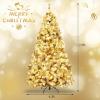 image9 FT PreLit Christmas Tree Easy to Assemble Snow Flocked Hinged Pine Tree Full Appearance Snowy Artificial Tree wLED Lights PVC Needles Prelighted Xmas Tree wSturdy Stand 9 FT7ft 6in